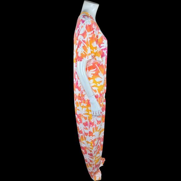 Candace Cameron Bure Sunkissed Regular Jumpsuit Apricot Palm 3X NWOT Stretch - Picture 3 of 14